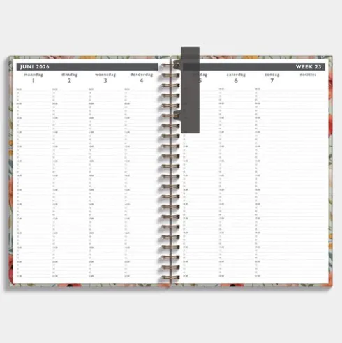 Afsprakenagenda 2026-2027 A4 Vintage Bloemen