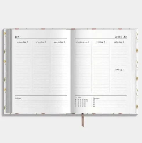 Agenda 2026-2027 A4 Aquarel Bloemetjes