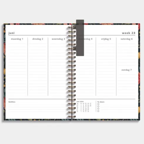 Agenda 2026-2027 A4 Vintage Bloemen
