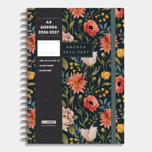 Agenda 2026-2027 A4 Vintage Bloemen