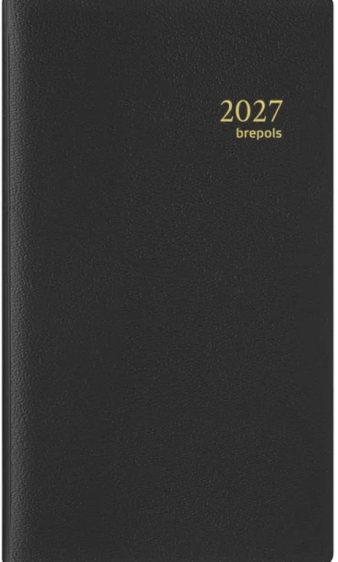 Agenda 2025 Brepols Interplan Genova 7Dagen/2Pagina's Spiraal Zwart