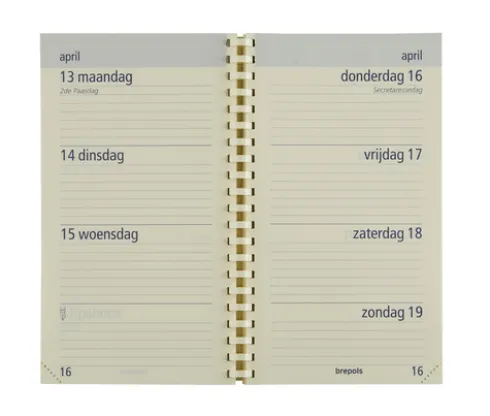 Agendavulling 2025 Brepols Optivision Pocket 7Dagen/2Pagina's