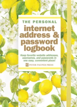 Amalfi Lemons Internet Address & Password Logbook (Removable Cover Band for Security)