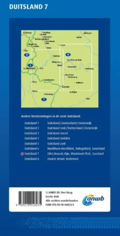 ANWB*Wegenkaart Duitsland 7. Eifel/Moezel/Rijn/Rheinland-Pfalz/Saarland