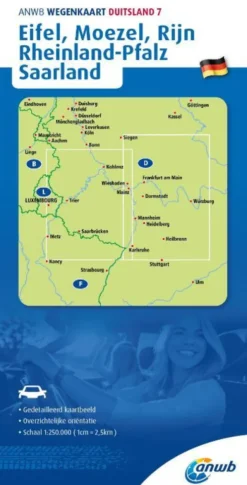 ANWB*Wegenkaart Duitsland 7. Eifel/Moezel/Rijn/Rheinland-Pfalz/Saarland