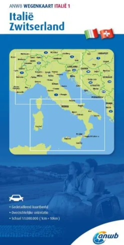 ANWB*Wegenkaart Italië 1. Italië/Zwitserland