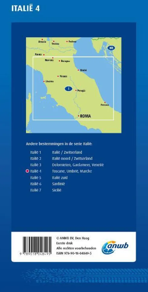 ANWB*Wegenkaart Italië 4. Toscane/Umbrië/Marche