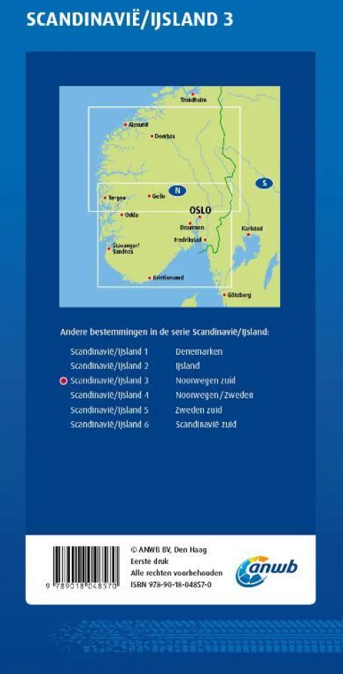 ANWB Wegenkaart Scandinavië/IJsland 3. Noorwegen-Zuid