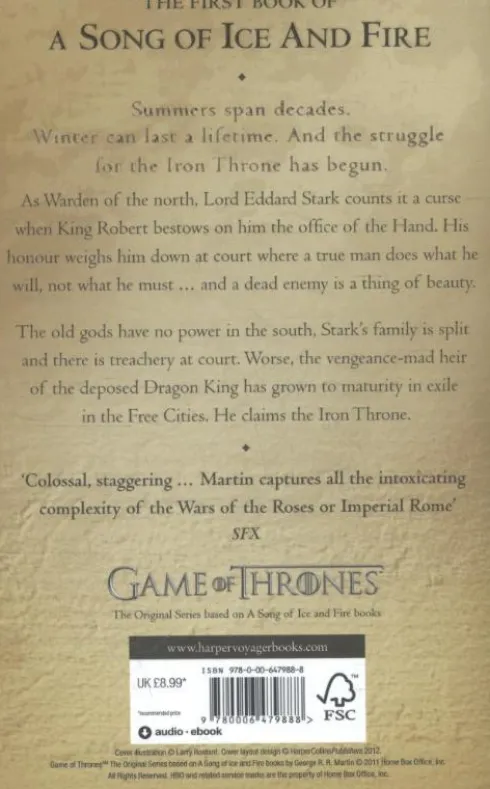 A Song of Ice And Fire 1 - A Game of Thrones