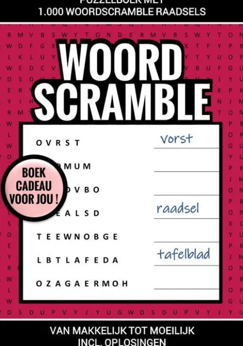 Boek Cadeau voor Jou! - Puzzelboek met 1.000 Woord Scramble Raadsels