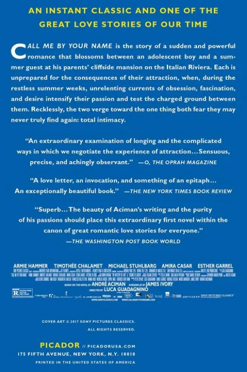 Call Me by Your Name. Movie Tie-In