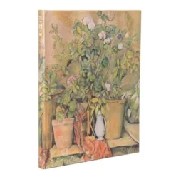 Cezanne’s Terracotta Pots and Flowers Ultra Lined Hardback Journal (Elastic Band Closure)
