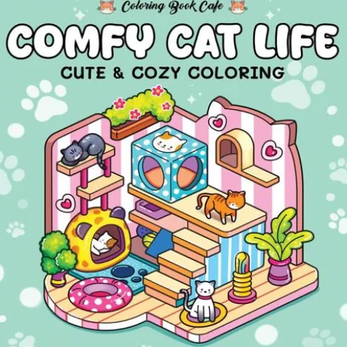 Comfy cat life - Coloring Book Cafe