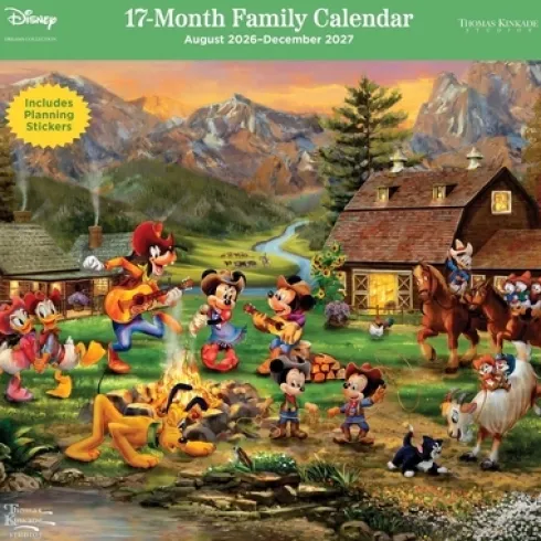 Disney Dreams by Thomas Kinkade Studios 17-Month 2026-2027 Family Wall Calendar