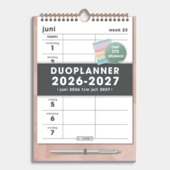 Duoplanner 2026-2027 A4 Abstract Oudroze