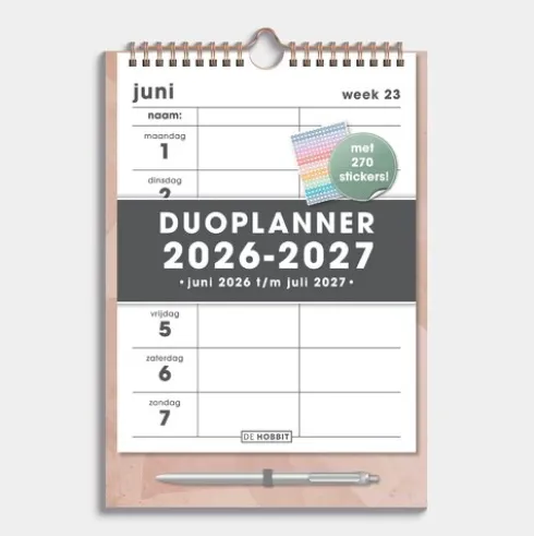 Duoplanner 2026-2027 A4 Abstract Oudroze