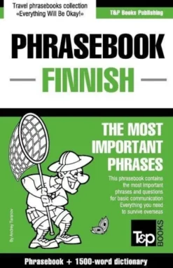 English-Finnish phrasebook and 1500-word dictionary