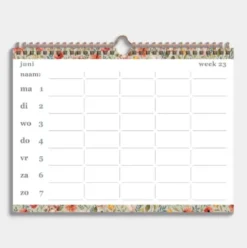 Familieplanner 2026-2027 A4+ Vintage Bloemen