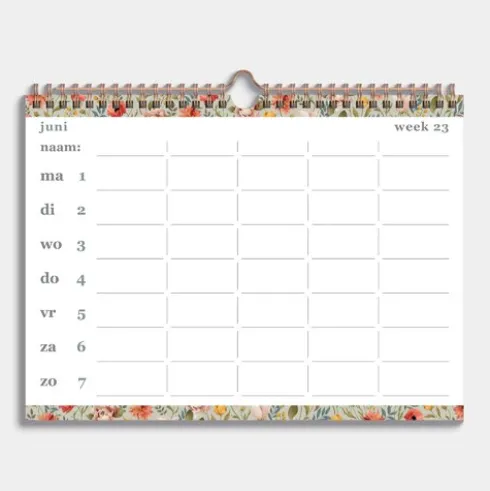 Familieplanner 2026-2027 A4+ Vintage Bloemen