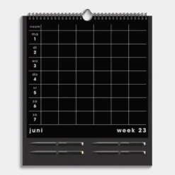 Familieplanner Markers 2026-2027 A3+ Zwart