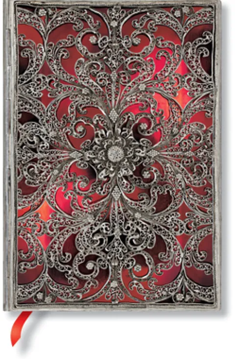 Garnet (Silver Filigree Collection) Midi Lined Softcover Flexi Journal