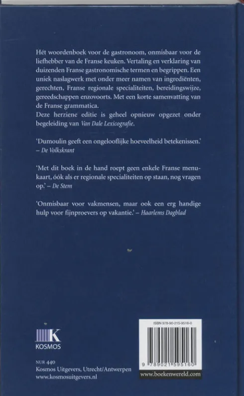 Gastronomisch woordenboek Frans-Nederlands Nederlands-Frans