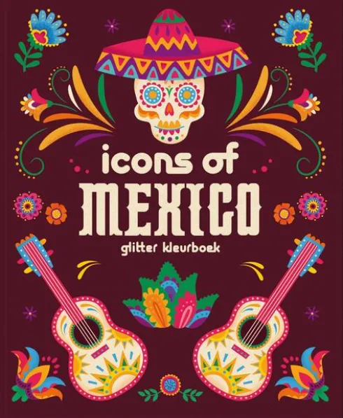 Glitter kleurboeken voor volwassenen - Icons of Mexico