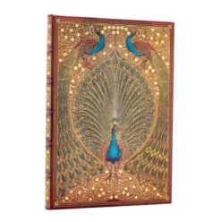 Hafiz’s Peacocks (Sangorski & Sutcliffe) Midi Lined Hardcover Journal (Elastic Band Closure)