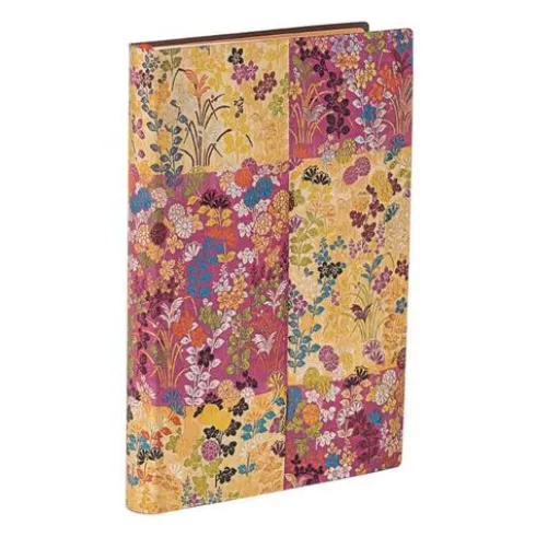 Kara-ori Pink (Japanese Kimono) Mini Lined Softcover Flexi Journal (Elastic Band Closure)