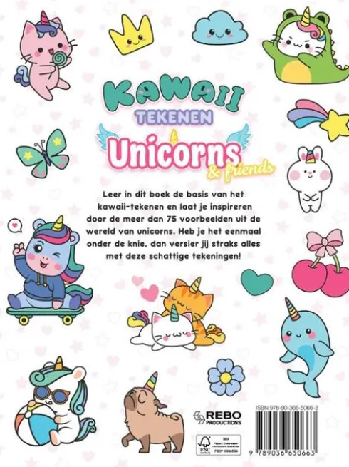 Kawaii tekenen unicorns & friends