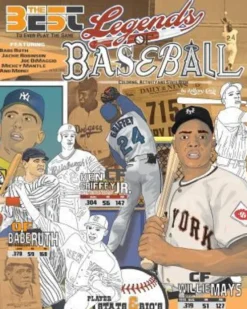 Legends of Baseball: Coloring, Activity and Stats Book for Adults and Kids: featuring: Babe Ruth, Jackie Robinson, Joe DiMaggio, Mickey Man