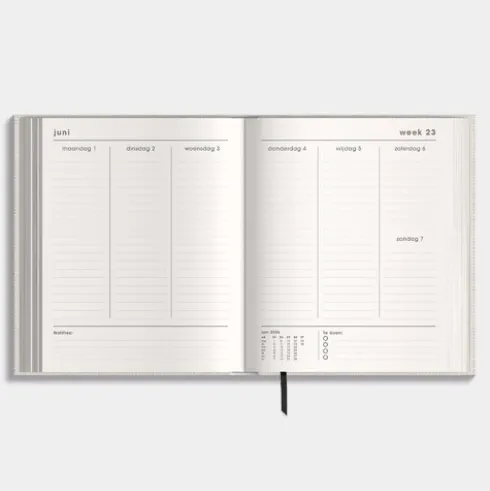 Luxe Weekplanner 2026-2027 A5+ Linnen