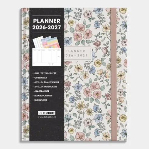 Luxe Weekplanner 2026-2027 A5+ Pastel Bloemetjes
