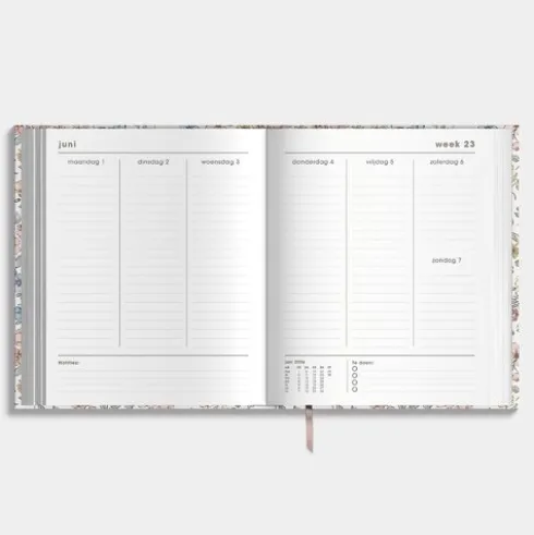 Luxe Weekplanner 2026-2027 A5+ Pastel Bloemetjes