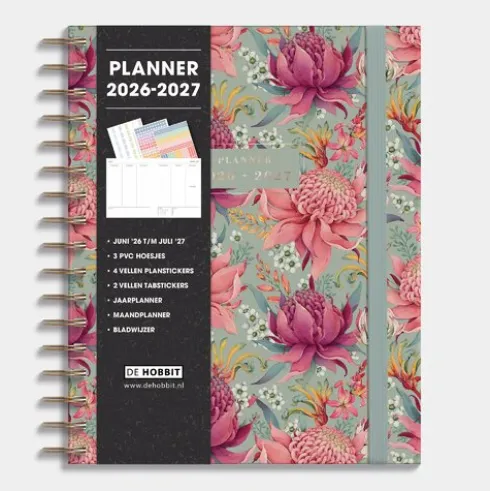 Luxe Weekplanner 2026-2027 A5+ Tropische Bloemen