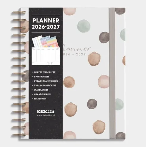 Luxe Weekplanner 2026-2027 A5+ Waterverf Stippen