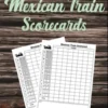 Mexican Train Scorecards: Scorecard Book Scorepad for Dominoes Tally Cards, Chicken Foot 8.5" x 11", 118 Pages