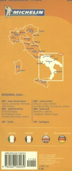 Michelin Wegenkaart 564 Italië Zuid