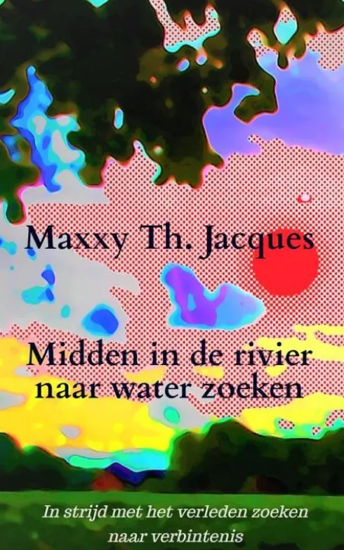 Midden in de rivier naar water zoeken