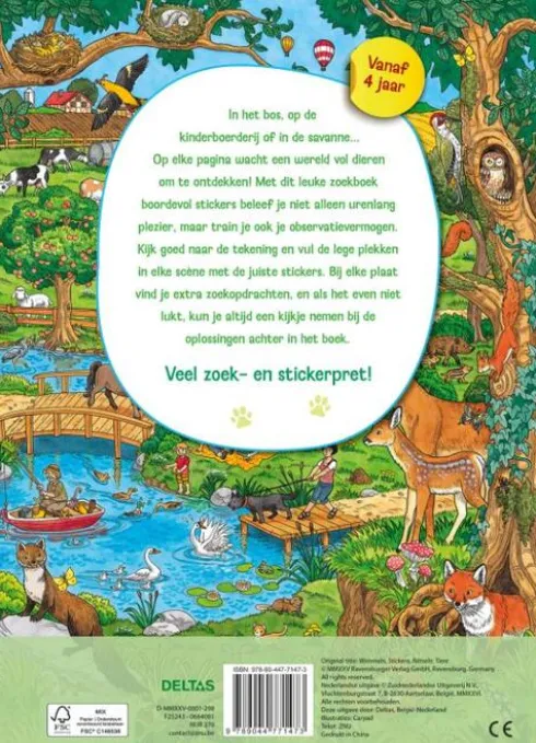 Mijn leuke zoekboek met stickers - Dieren