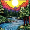 Mini Coloring Book Relaxing Scenic Nature Landscapes: Compact Travel Pocket Size 5x7″ On-the-go Art Therapy Coloring for Relaxation, Stress Reli