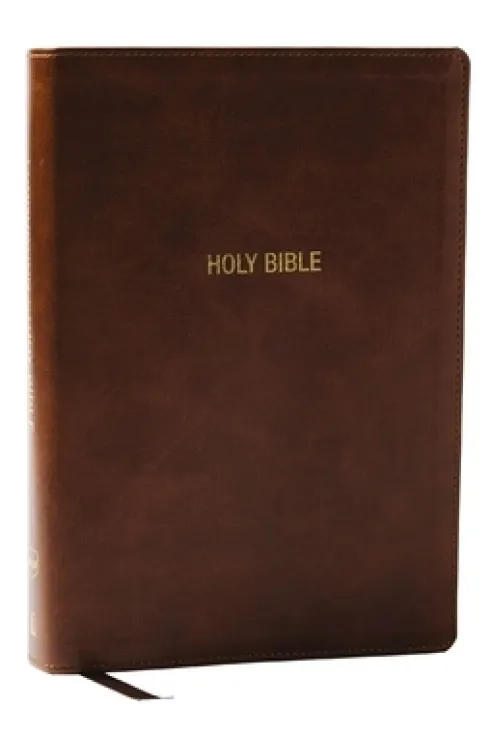 NKJV Foundation Study Bible, Wide-Margin, Brown Leathersoft, Red Letter