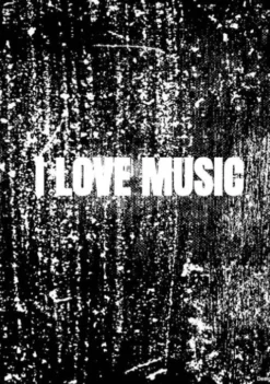 Notenschrift- Notenbalken- I love music (A5) Allets comfort