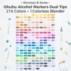 Ohuhu Honolulu B 216 kleuren Alcohol Art Markers Brush & Fine