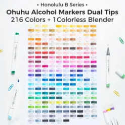 Ohuhu Honolulu B 216 kleuren Alcohol Art Markers Brush & Fine