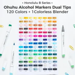 Ohuhu Honolulu B 120 kleuren Alcohol Art Markers Brush & Fine