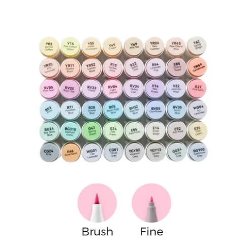 Ohuhu Honolulu B 48 kleuren Pastel Alcohol Art Markers Brush & Fine Sweetness
