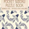 Pocket Sudoku Puzzle Book: Advanced Level - 150 puzzles 9x9 & 16x16 grids Koi Fish Pattern Blue Travel Size Paperback Notebook