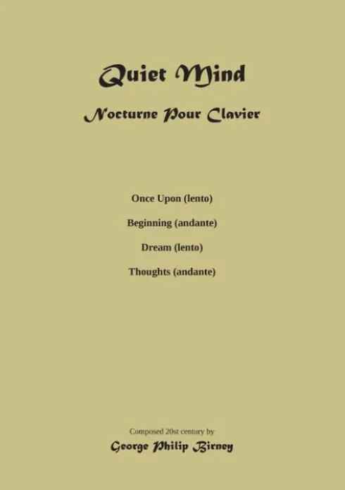 Quiet Mind Nocturnina pour Clavier