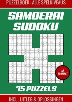 Samoerai Sudoku - Puzzelboek met 75 Puzzels - Alle Spelniveaus